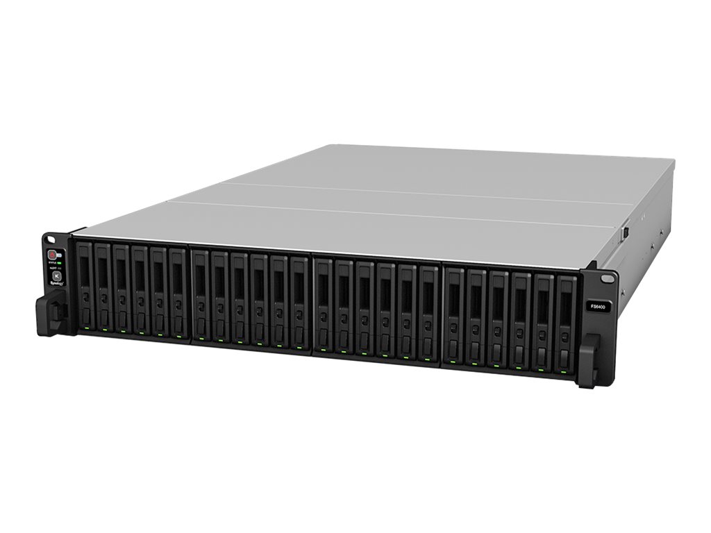 Synology FlashStation FS6400 - Serveur NAS - 24 Baies - rack-montable - RAID RAID 0, 1, 5, 6, 10, JBOD, RAID F1 - RAM 32 Go - Gigabit Ethernet / 10 Gigabit Ethernet - iSCSI support - 2U - FS6400 - NAS