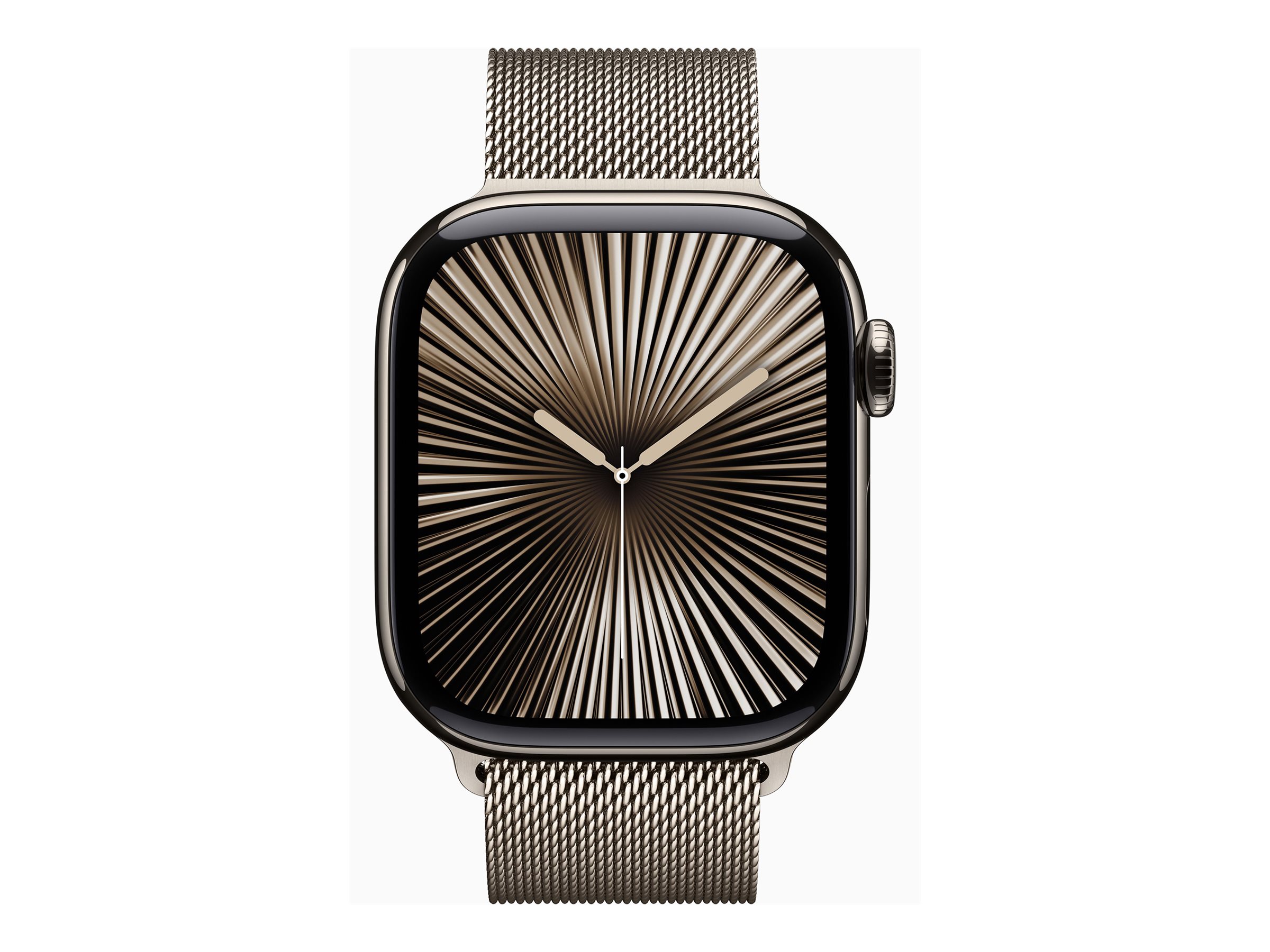 Apple Watch Series 10 (GPS + Cellular) - 42 mm - titanium naturel - montre intelligente avec boucle milanaise - maille en acier inox - naturel - taille du poignet : 130-180 mm - 64 Go - LTE, Wi-Fi 4, UWB, Bluetooth - 4G - 34.4 g - MWXF3QF/A - Montres intelligentes