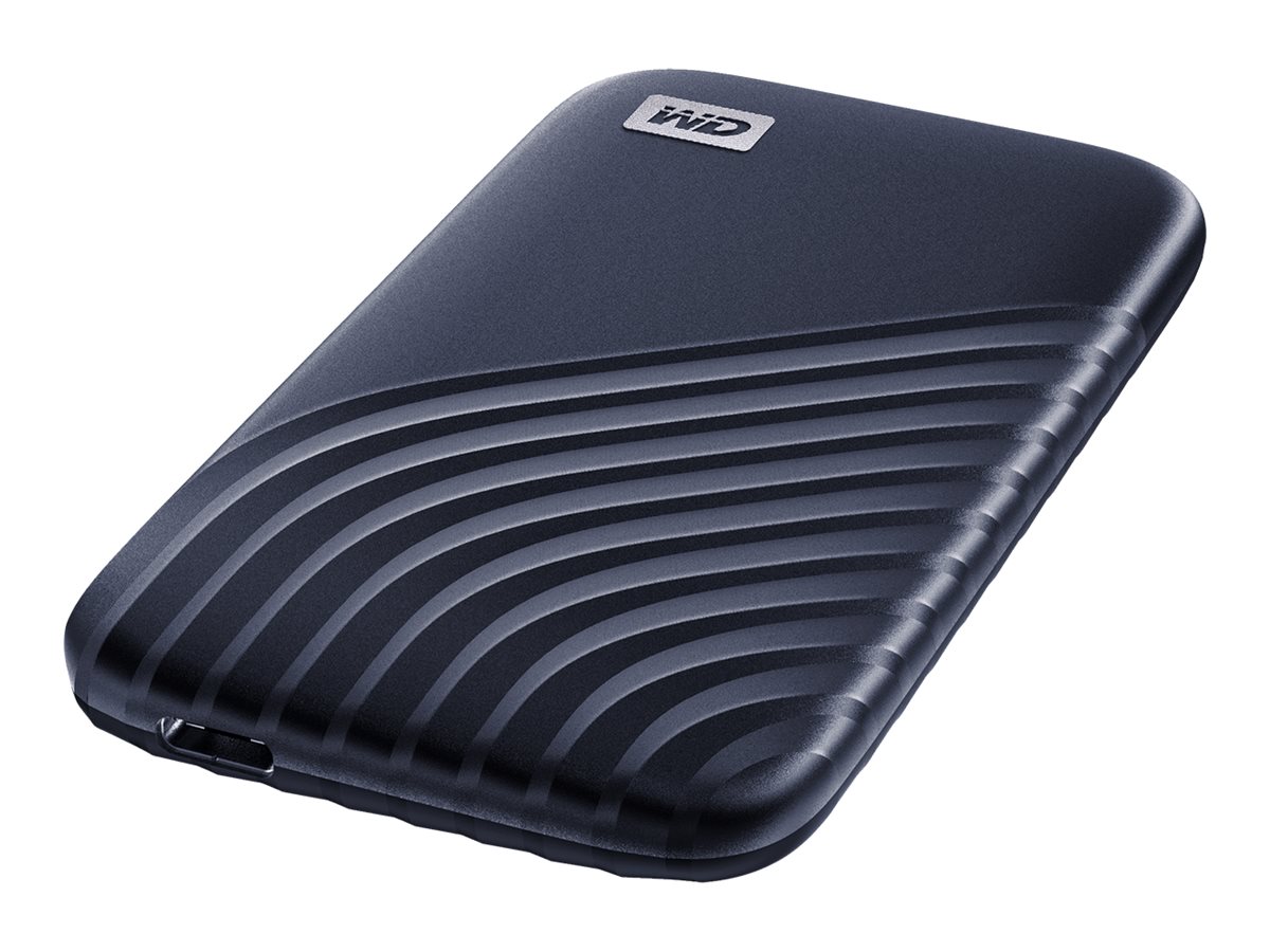 WD My Passport SSD WDBAGF0010BBL - SSD - chiffré - 1 To - externe (portable) - USB 3.2 Gen 2 (USB-C connecteur) - AES 256 bits - bleu nuit - WDBAGF0010BBL-WESN - Disques SSD