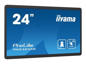 iiyama ProLite TW2424AS-B1 - Écran LED - 24" (23.6" visualisable) - fixe - écran tactile - 1920 x 1080 Full HD (1080p) @ 60 Hz - IPS - 1000:1 - 14 ms - HDMI - haut-parleurs - noir, mat - TW2424AS-B1 - Écrans d'ordinateur