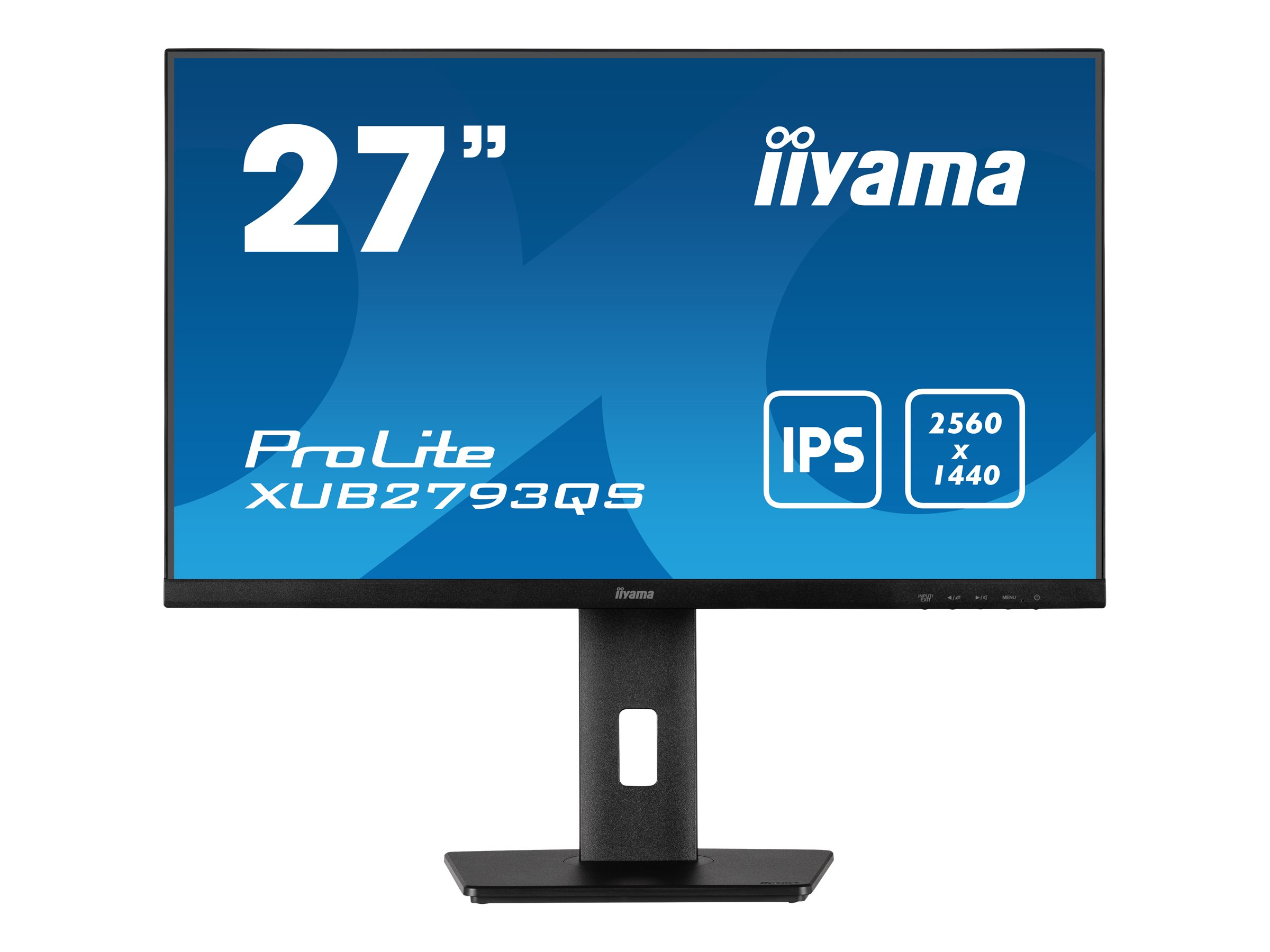 iiyama ProLite XUB2793QS-B1 - Écran LED - 27" - 2560 x 1440 WQHD @ 75 Hz - IPS - 300 cd/m² - 1000:1 - 1 ms - 2xHDMI, DisplayPort - haut-parleurs - noir mat - XUB2793QS-B1 - Écrans d'ordinateur