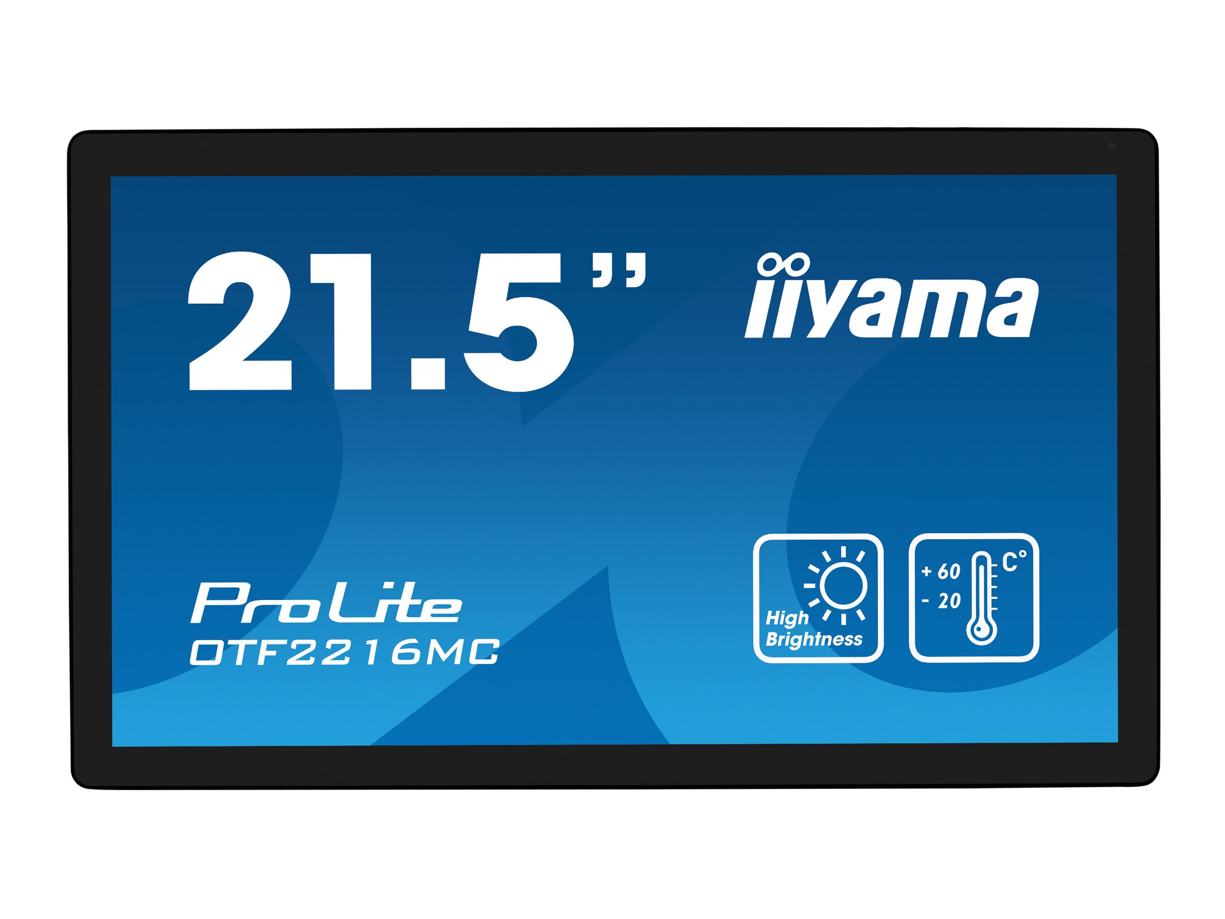 iiyama ProLite OTF2216MC-B1 - Écran LED - 22" (21.5" visualisable) - cadre ouvert - écran tactile - 1920 x 1080 Full HD (1080p) @ 60 Hz - VA - 1100 cd/m² - 5000:1 - 25 ms - HDMI, VGA, DisplayPort - noir - OTF2216MC-B1 - Écrans tactiles