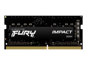 Kingston FURY Impact - DDR4 - kit - 32 Go: 2 x 16 Go - SO DIMM 260 broches - 2666 MHz / PC4-21300 - CL15 - 1.2 V - mémoire sans tampon - non ECC - noir - KF426S15IB1K2/32 - Mémoire pour ordinateur portable