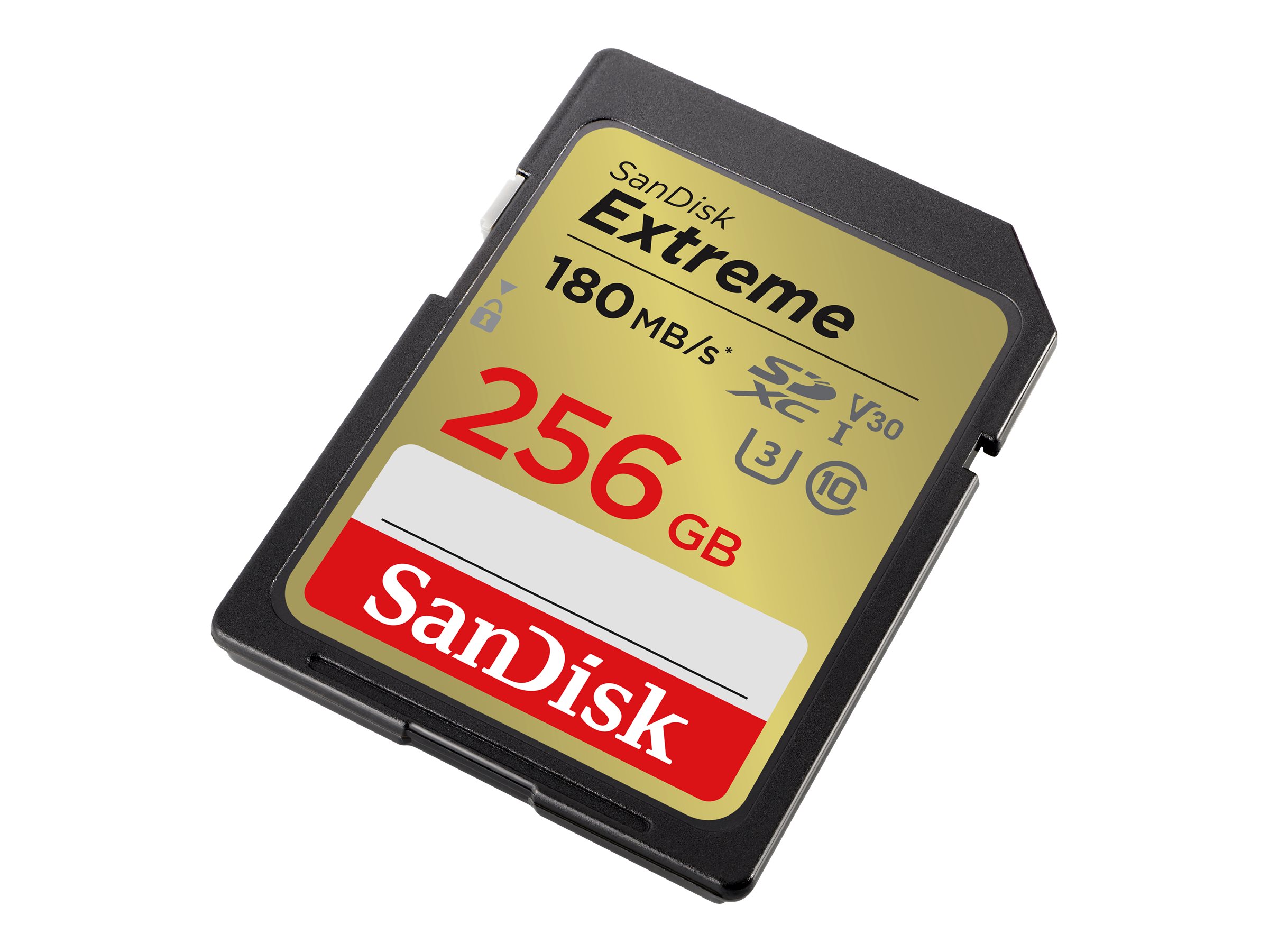 SanDisk Extreme - Carte mémoire flash - 256 Go - Video Class V30 / UHS-I U3 / Class10 - SDHC UHS-I - SDSDXVV-256G-GNCIN - Cartes flash