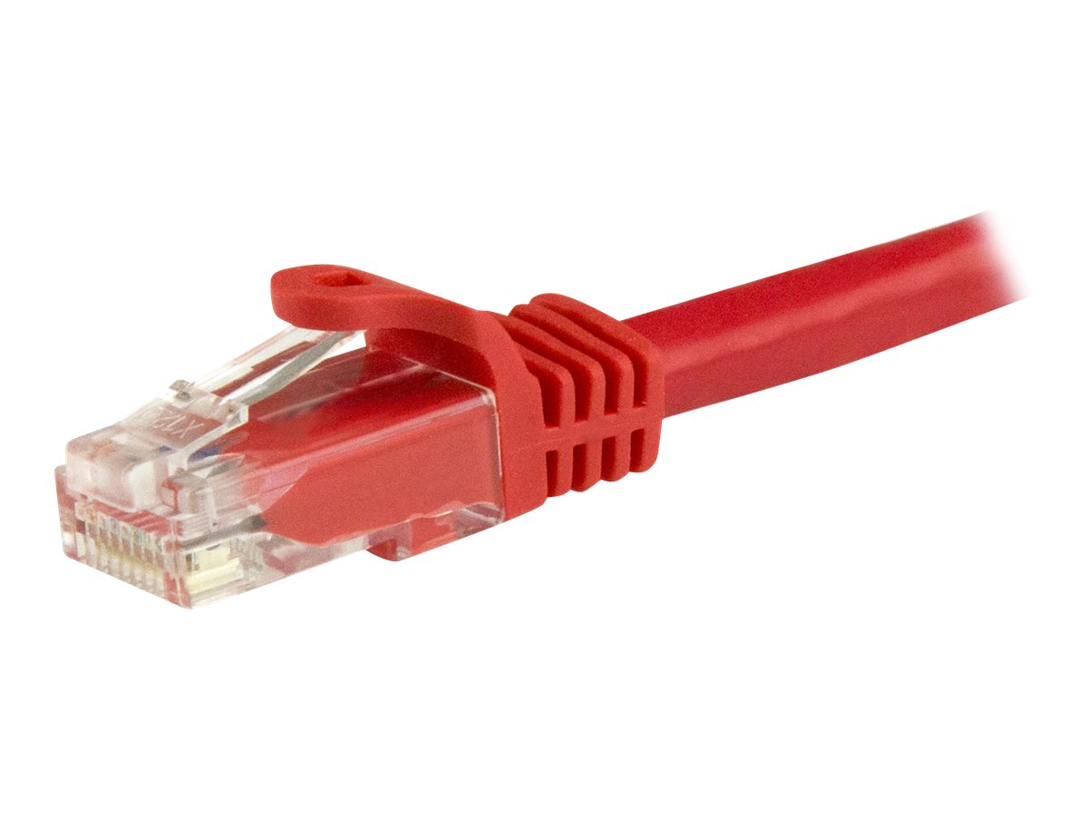StarTech.com Câble réseau Cat6 Gigabit UTP sans crochet de 3m - Cordon Ethernet RJ45 anti-accroc - Câble patch Mâle / Mâle - Rouge - Cordon de raccordement - RJ-45 (M) pour RJ-45 (M) - 3 m - UTP - CAT 6 - moulé, sans crochet - rouge - N6PATC3MRD - Câbles à paire torsadée