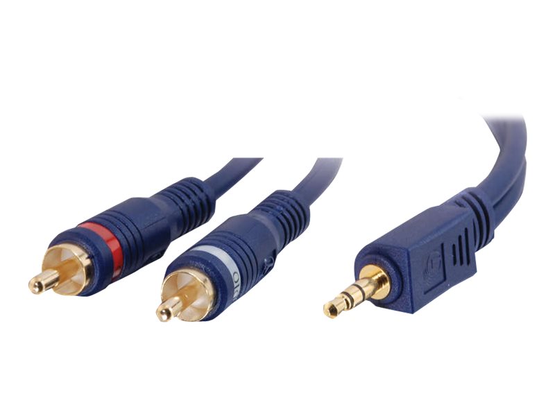 C2G Velocity - Câble audio - RCA mâle pour mini-phone stereo 3.5 mm mâle - 5 m - blindé - 80276 - Accessoires pour systèmes audio domestiques