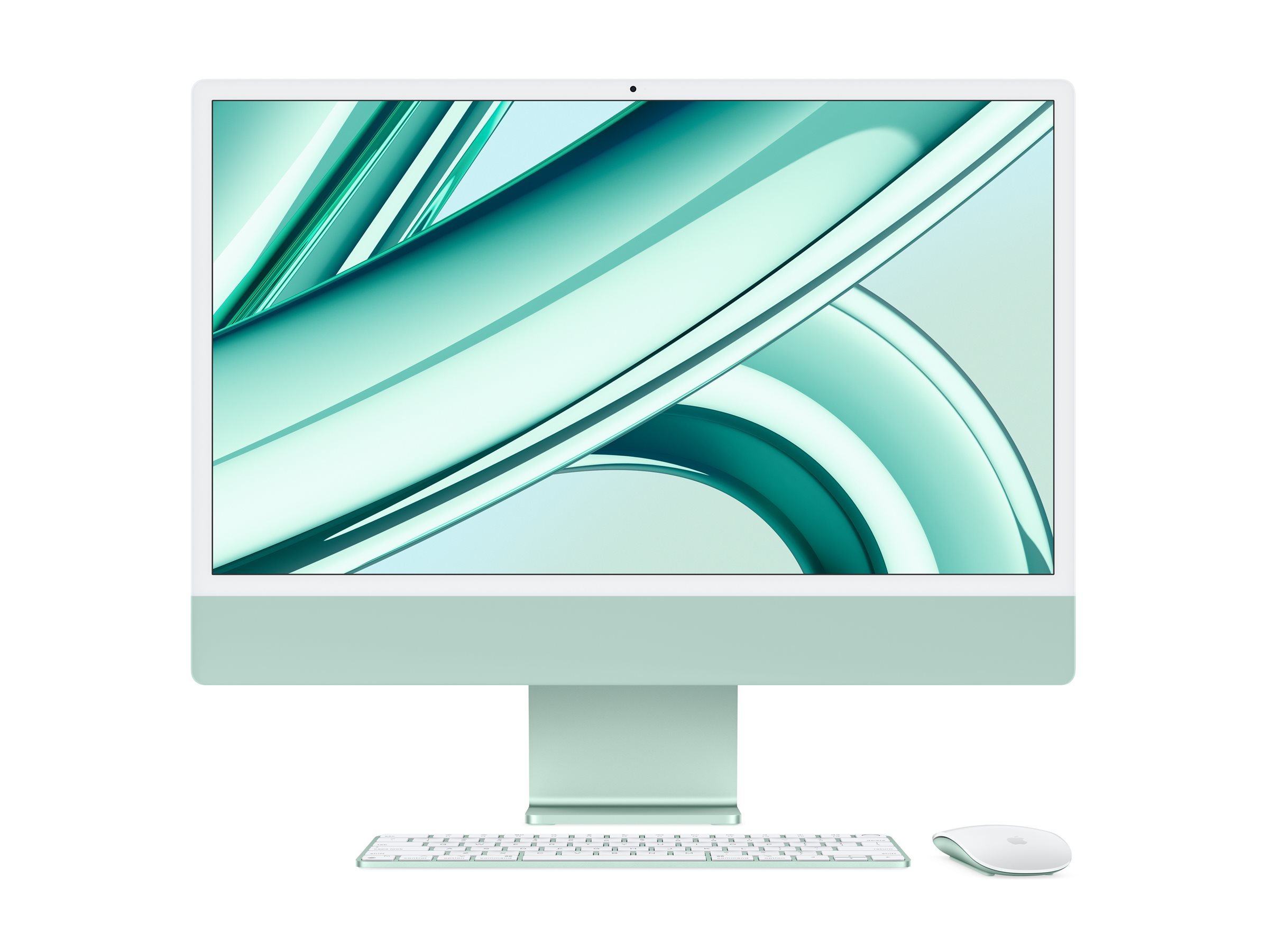 Apple iMac with 4.5K Retina display - Tout-en-un - M3 - RAM 8 Go - SSD 256 Go - M3 10-core GPU - Gigabit Ethernet, IEEE 802.11ax (Wi-Fi 6E), Bluetooth 5.3 LAN sans fil: - 802.11a/b/g/n/ac/ax (Wi-Fi 6E), Bluetooth 5.3 - Apple macOS Sonoma 14.0 - moniteur : LED 24" 4480 x 2520 (4.5K) - clavier : Français - vert - MQRN3FN/A - Ordinateurs de bureau