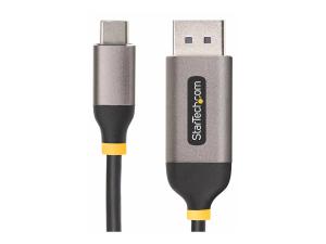 StarTech.com Câble USB-C vers DisplayPort 3m, 8K 60Hz, HDR, USB-C vers DP - Câble adaptateur - 24 pin USB-C (M) pour DisplayPort (M) verrouillé - USB4 / Thunderbolt 3 / Thunderbolt 4 / DisplayPort 1.4 - 3 m - support pour 8K60Hz, support pour 4K144Hz - noir, gris - 142-USBC-DP-8K-10F - Câbles vidéo