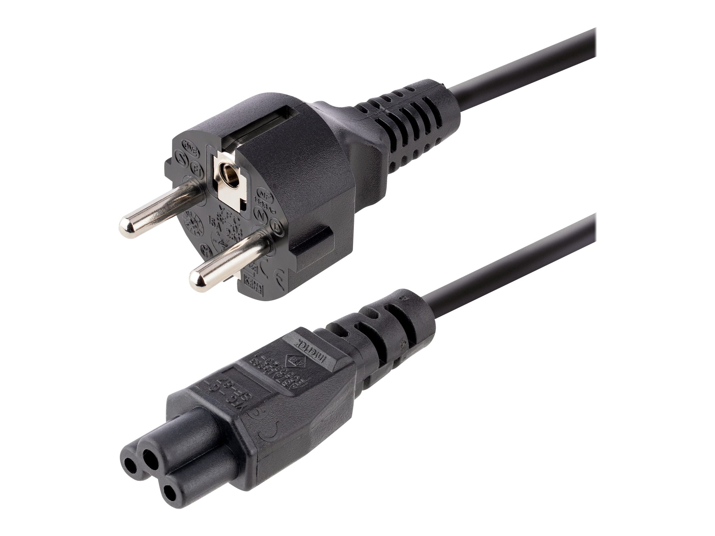 StarTech.com 3m (10ft) Laptop Power Cord, EU Schuko to C5, 2.5A 250V, 18AWG, Notebook / Laptop Replacement AC Cord, Printer/Power Brick Cord, Schuko CEE 7/7 to Clover Leaf IEC 60320 C5 - Laptop Charger Cable (753E-3M-POWER-LEAD) - Câble d'alimentation - power CEE 7/7 (P) pour IEC 60320 C5 - CA 250 V - 2.5 A - 3 m - moulé - noir - 753E-3M-POWER-LEAD - Câbles d'alimentation