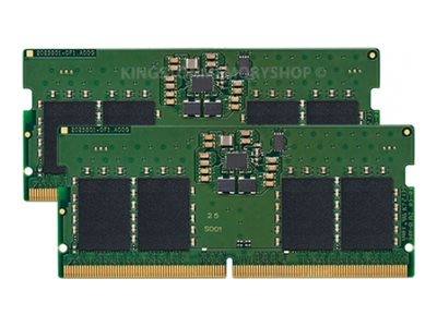 Kingston - DDR5 - kit - 16 Go: 2 x 8 Go - SO DIMM 262 broches - 4800 MHz / PC5-38400 - CL40 - 1.1 V - mémoire sans tampon - non ECC - pour Dell Inspiron 16; Precision 34XX, 7770; Lenovo IdeaPad Gaming 3 16; ThinkPad P15v Gen 3 - KCP548SS6K2-16 - DDR5