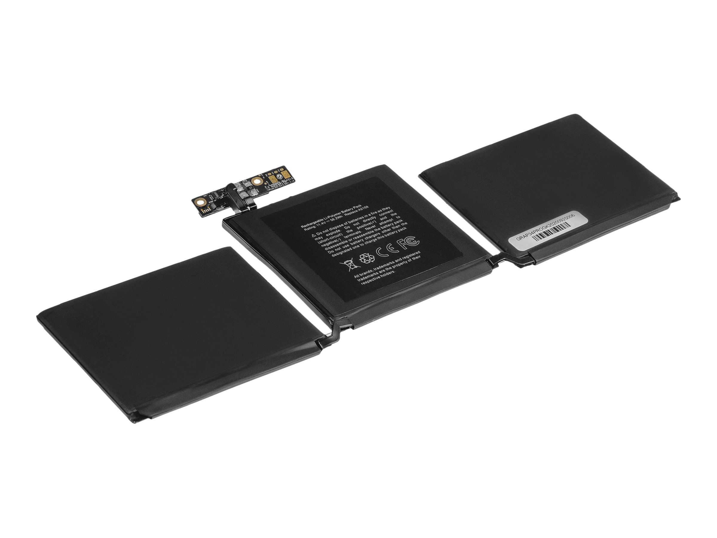 DLH - Batterie de portable (équivalent à : Apple A2171, Apple 616-00675) - lithium-polymère - 5100 mAh - 68 Wh - APLE4632-B059Y2 - Batteries pour ordinateur portable