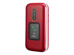 DORO 6880 - 4G téléphone de service - microSD slot - 320 x 240 pixels - rear camera 2 MP - blanc, rouge - 8222 - Téléphones 4G
