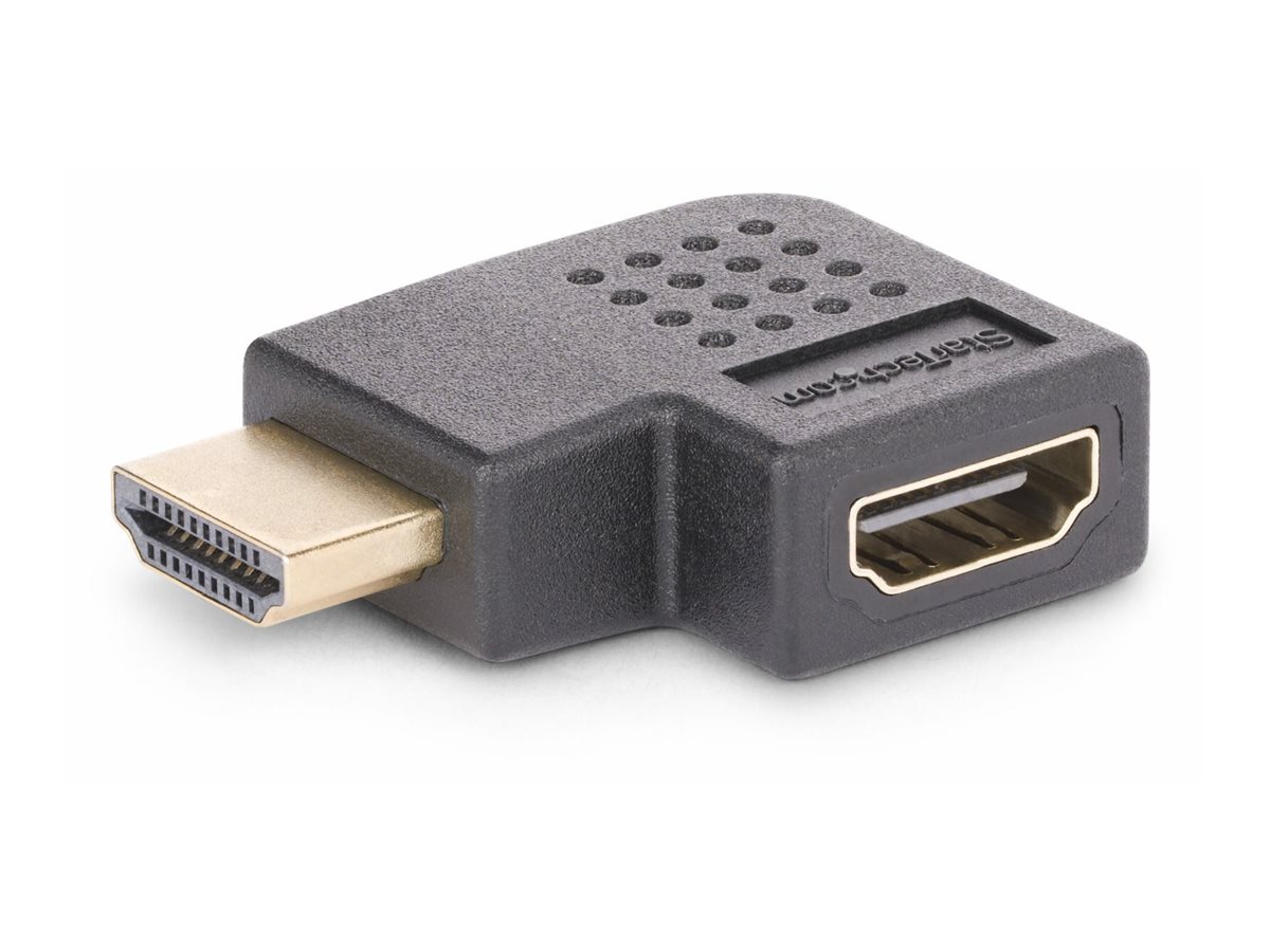 StarTech.com Adaptateur HDMI 2.0 à Angle Droit, M/F, Extension HDMI 4K60 - High Speed - adaptateur HDMI - HDMI mâle pour HDMI femelle à angle droit - noir - support pour 4K60Hz, bi-directionnel, passif - HDMI2HDMIMFRA - Accessoires pour systèmes audio domestiques