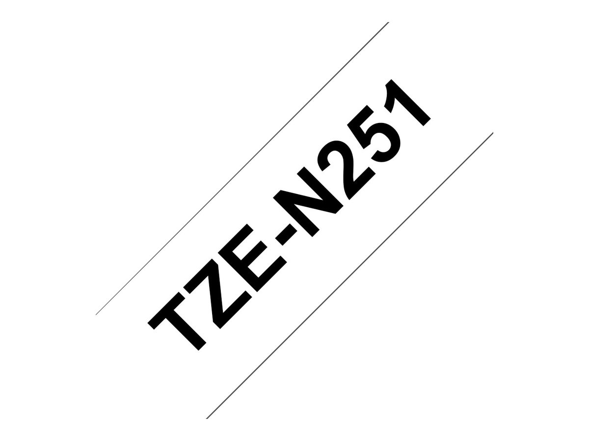 Brother TZe-N251 - Noir sur blanc - Rouleau (2,4 cm x 8 m) 1 cassette(s) bande non plastifiée - pour Brother PT-D600; P-Touch PT-E800; P-Touch Cube Plus PT-P710; P-Touch Cube Pro PT-P910 - TZEN251 - Papier pour rouleau