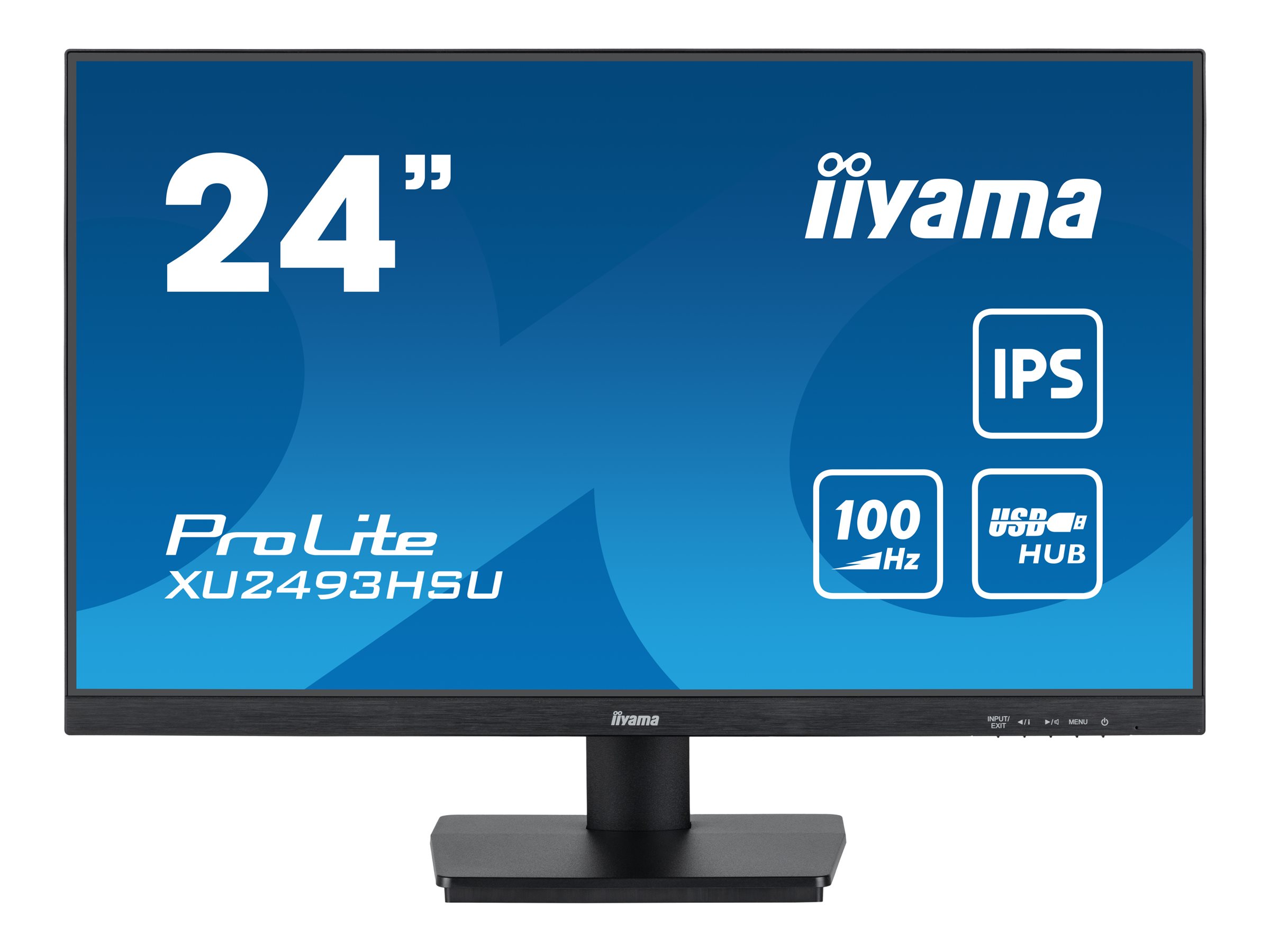 iiyama ProLite XU2493HSU-B6 - Écran LED - 24" (23.8" visualisable) - 1920 x 1080 Full HD (1080p) @ 100 Hz - IPS - 250 cd/m² - 1000:1 - 1 ms - HDMI, DisplayPort - haut-parleurs - noir mat - XU2493HSU-B6 - Écrans d'ordinateur