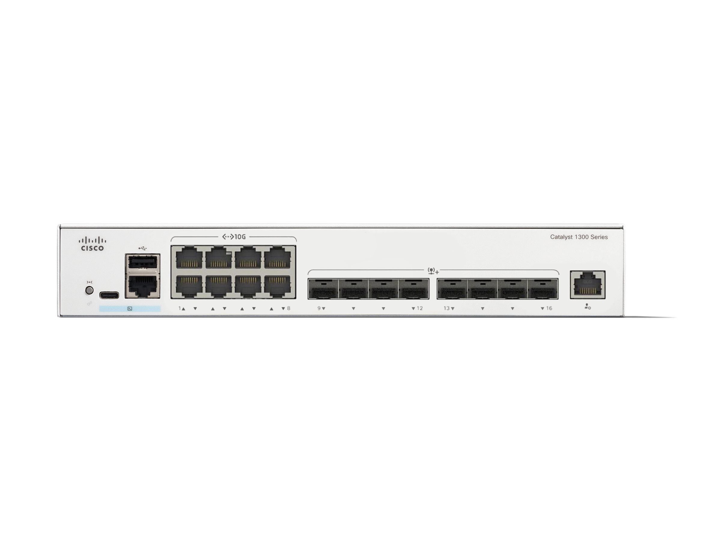 Cisco Catalyst 1300-16XTS - Commutateur - C3 - intelligent - 8 x 10GBase-T + 8 x 10 Gigabit SFP+ - Montable sur rack - C1300-16XTS - Commutateurs gérés