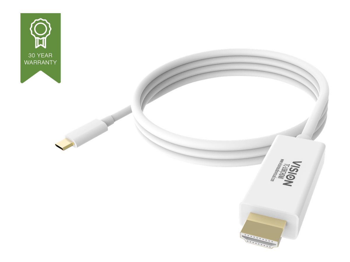 Vision - Adaptateur vidéo externe - USB-C 3.1 - HDMI - blanc - Pour la vente au détail - TC 2MUSBCHDMI - Adaptateurs vidéo grand public