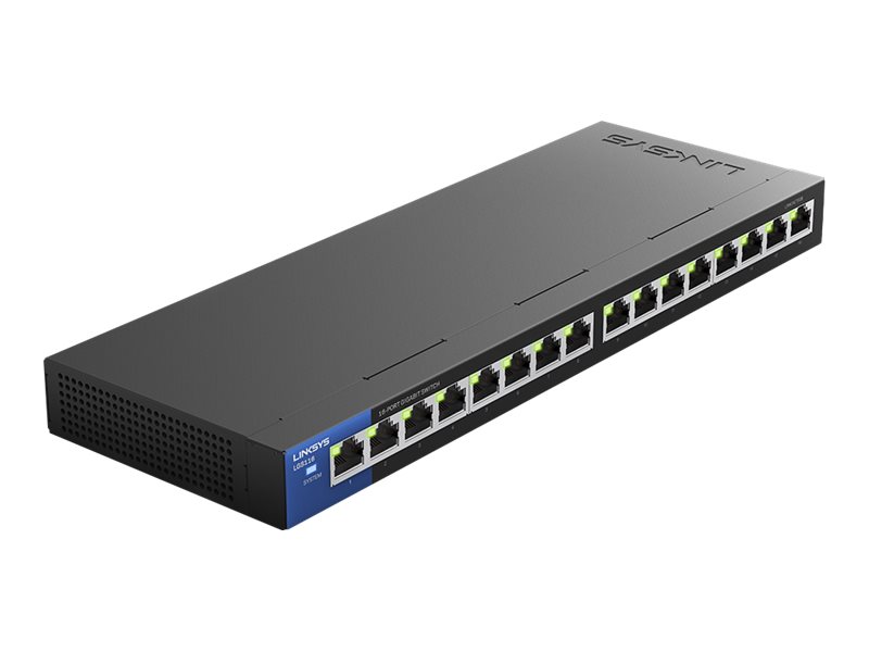 Linksys Business LGS116 - Commutateur - non géré - 16 x 10/100/1000 - de bureau, fixation murale - AC 100/230 V - LGS116-EU - Concentrateurs et commutateurs gigabit