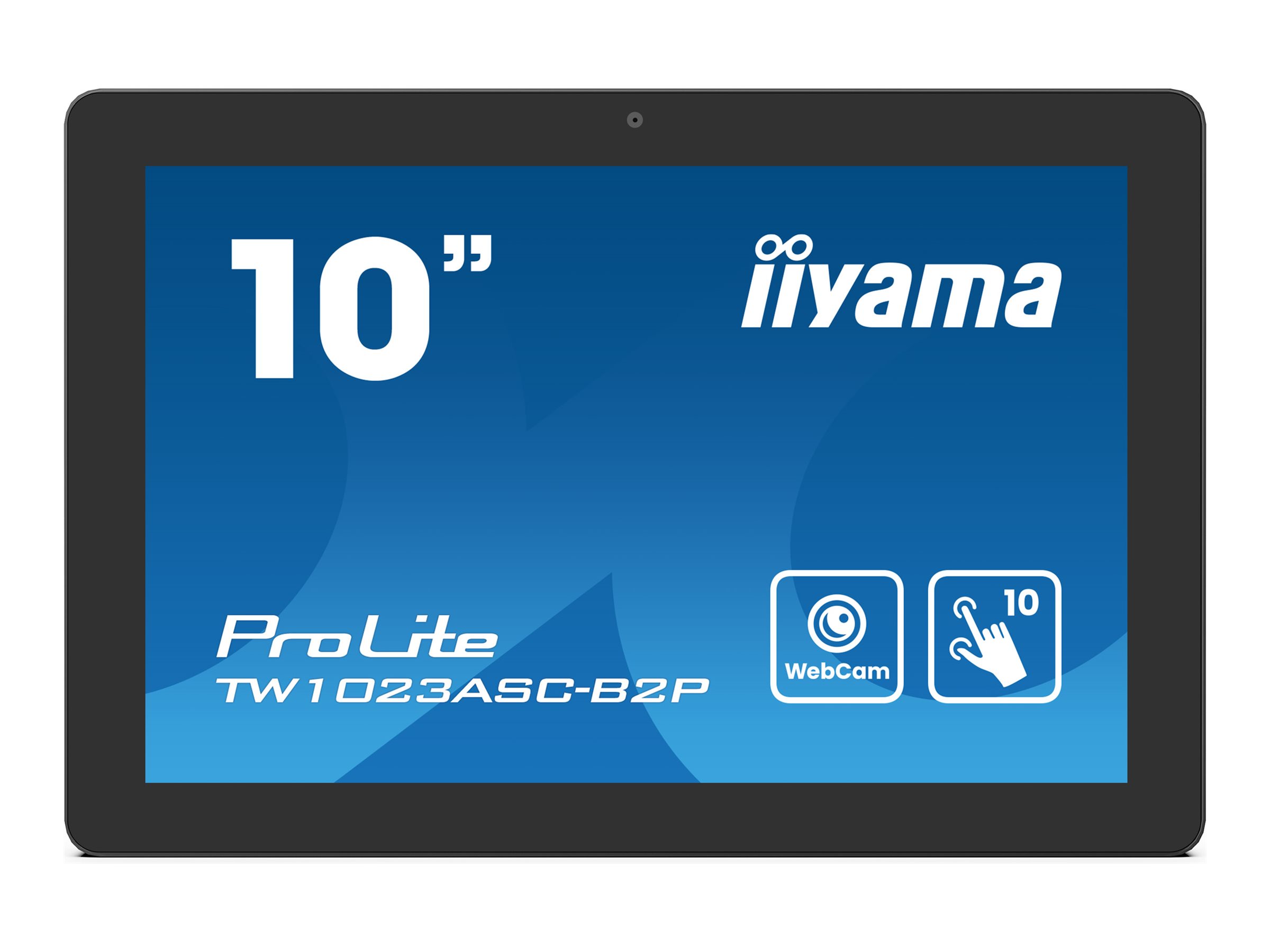 iiyama ProLite TW1023ASC-B2P - Écran LED - 10.1" - fixe - écran tactile - 1280 x 800 WXGA @ 60 Hz - IPS - 450 cd/m² - 1000:1 - 25 ms - HDMI - haut-parleurs - cadre noir avec finition mate - TW1023ASC-B2P - Écrans tactiles