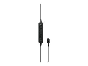 EPOS ADAPT 160 ANC USB-C - ADAPT 100 Series - micro-casque - sur-oreille - filaire - Suppresseur de bruit actif - USB-C - noir - Optimisé pour la CU - 1000220 - Écouteurs