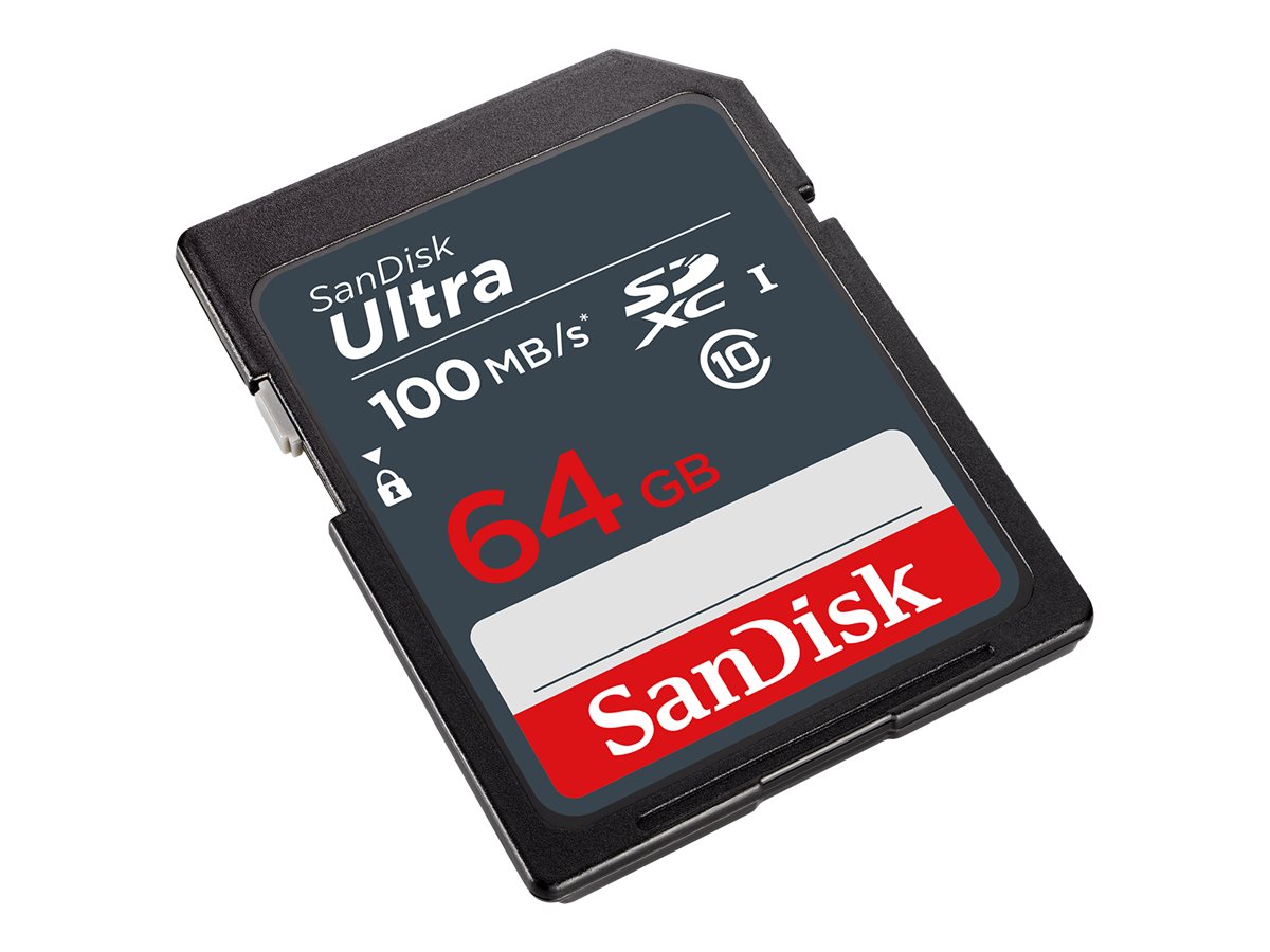 SanDisk Ultra - Carte mémoire flash - 64 Go - Class 10 - SDXC UHS-I - SDSDUNR-064G-GN3IN - Cartes flash