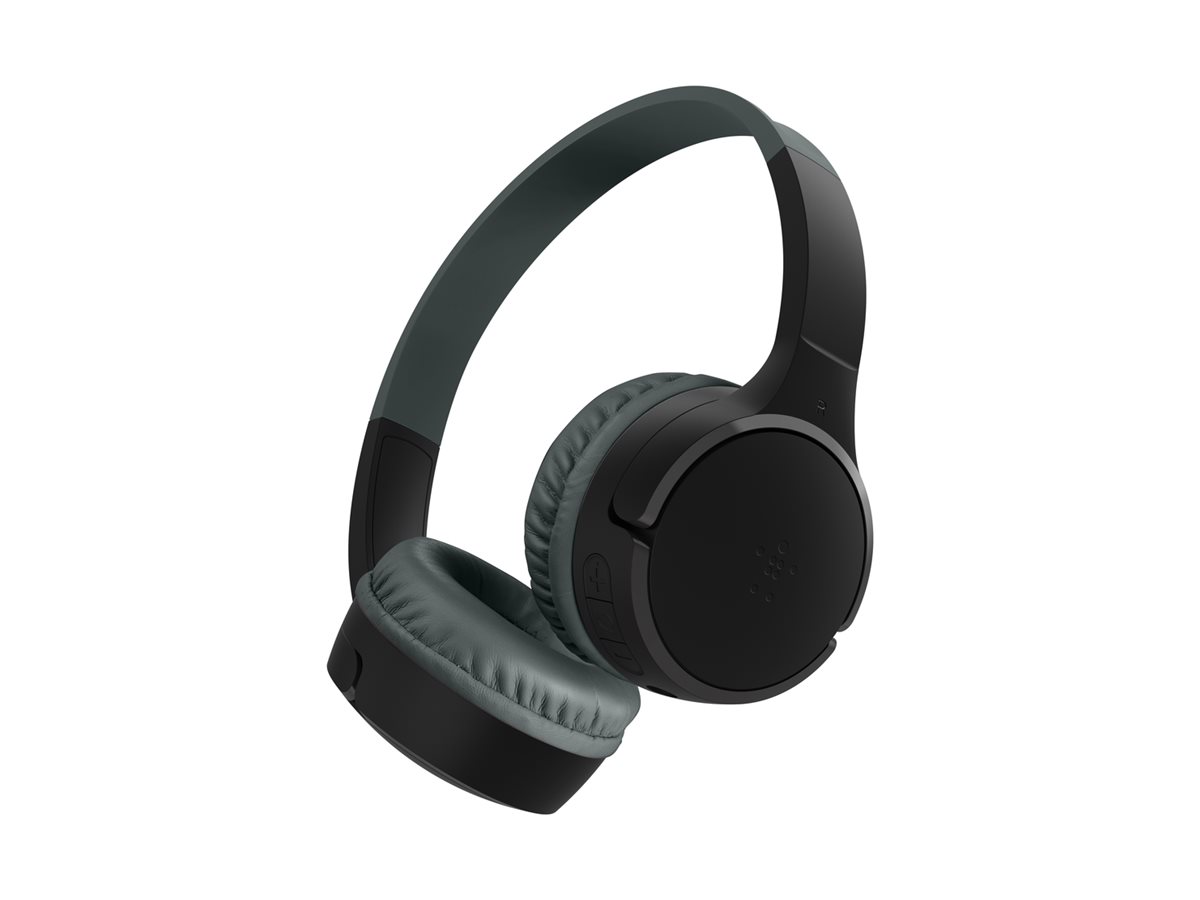 Belkin SoundForm Mini - Écouteurs avec micro - sur-oreille - Bluetooth - sans fil, filaire - jack 3,5mm - noir - AUD002BTBKV3 - Écouteurs