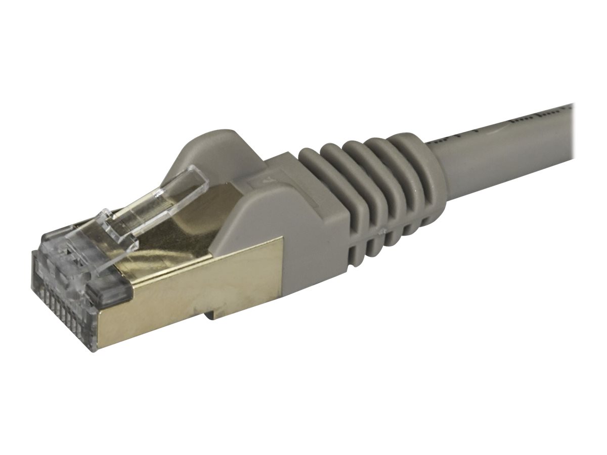 StarTech.com 3m CAT6A Ethernet Cable, 10 Gigabit Shielded Snagless RJ45 100W PoE Patch Cord, CAT 6A 10GbE STP Network Cable w/Strain Relief, Grey, Fluke Tested/UL Certified Wiring/TIA - Category 6A - 26AWG (6ASPAT3MGR) - Cordon de raccordement - RJ-45 (M) pour RJ-45 (M) - 3 m - STP - CAT 6a - sans crochet - gris - 6ASPAT3MGR - Câbles à paire torsadée