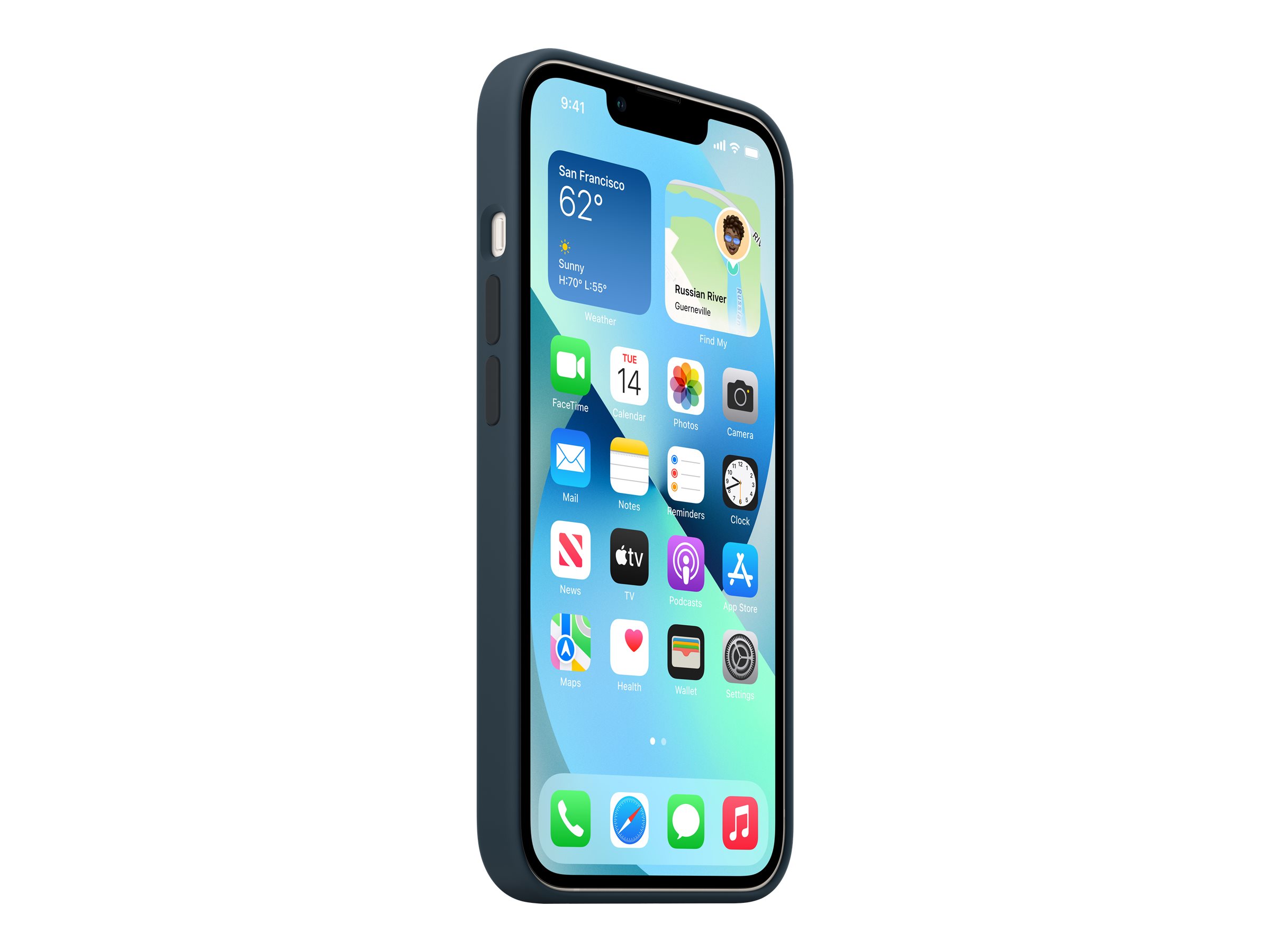 Apple - Coque de protection pour téléphone portable - avec MagSafe - silicone - bleu abysses - pour iPhone 13 - MM293ZM/A - Coques et étuis pour téléphone portable