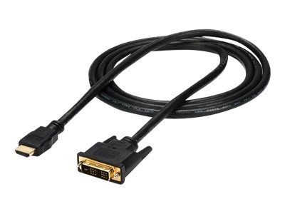 StarTech.com Câble HDMI vers DVI de 1,8 m, câble d'affichage DVI-D vers HDMI (1920 x 1200p), noir, adaptateur de câble HDMI mâle vers DVI-D mâle 19 broches, câble de moniteur numérique, M/M, lien unique - cordon DVI vers HDMI (HDMIDVIMM6) - Câble adaptateur - HDMI mâle pour DVI-D mâle - 1.83 m - noir - pour P/N: DK31C3HDPD, DK31C3HDPDUE, MDP2HDEC, ST121HD20FXA, VID2HDCON2, VS424HD4K60 - HDMIDVIMM6 - Accessoires pour téléviseurs