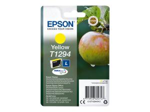 Epson T1294 - 7 ml - taille L - jaune - original - blister - cartouche d'encre - pour Stylus SX230, SX235, SX430, SX438; WorkForce WF-3010, 3520, 3530, 3540, 7015, 7515, 7525 - C13T12944012 - Cartouches d'encre Epson
