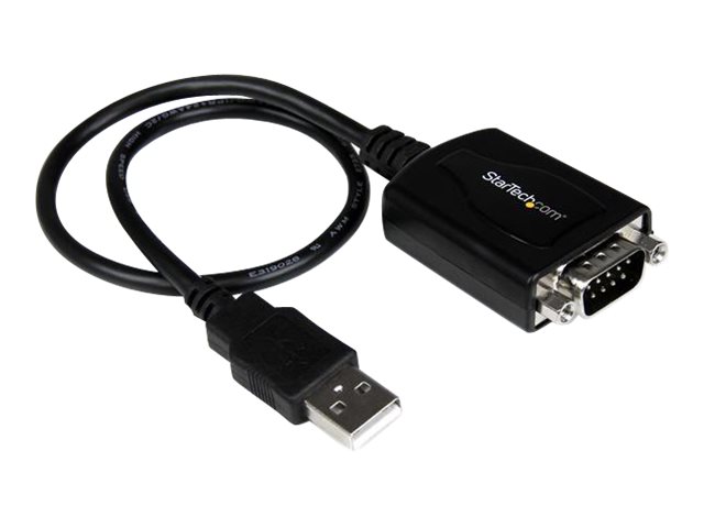 StarTech.com Câble adaptateur de 30 cm USB vers série DB9 RS232 - Mémorisation de port COM - 1x DB-9 mâle - 1x USB A mâle - Adaptateur série - USB - RS-232 - noir - ICUSB2321X - Cartes réseau USB