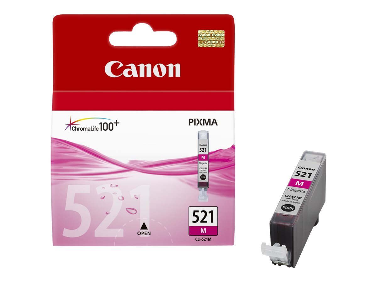 Canon CLI-521M - 9 ml - magenta - original - réservoir d'encre - pour PIXMA iP3600, iP4700, MP540, MP550, MP560, MP620, MP630, MP640, MP980, MP990, MX860, MX870 - 2935B001 - Cartouches d'encre Canon