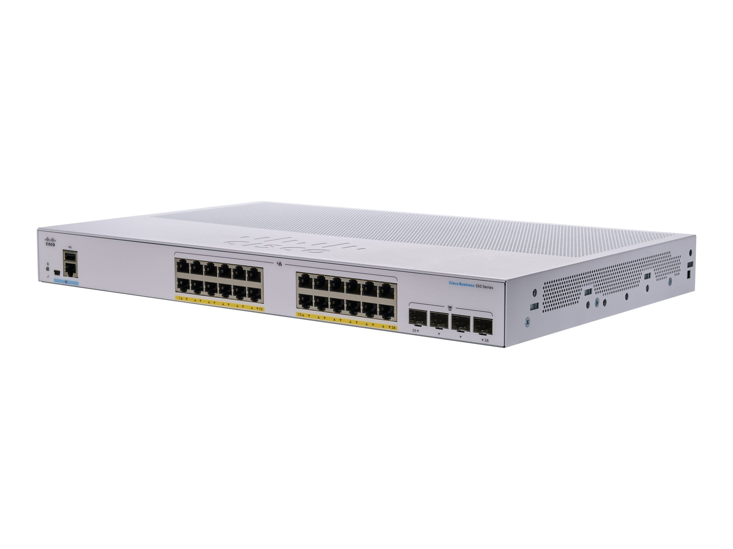 Cisco Business 350 Series 350-24P-4G - Commutateur - C3 - Géré - 24 x 10/100/1000 (PoE+) + 4 x Gigabit SFP - Montable sur rack - PoE+ (195 W) - CBS350-24P-4G-EU - Concentrateurs et commutateurs gigabit
