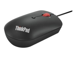 Lenovo ThinkPad Compact - Souris - droitiers et gauchers - optique - 4 boutons - filaire - USB, USB-C - noir corbeau - OEM - 4Y51D20850 - Souris