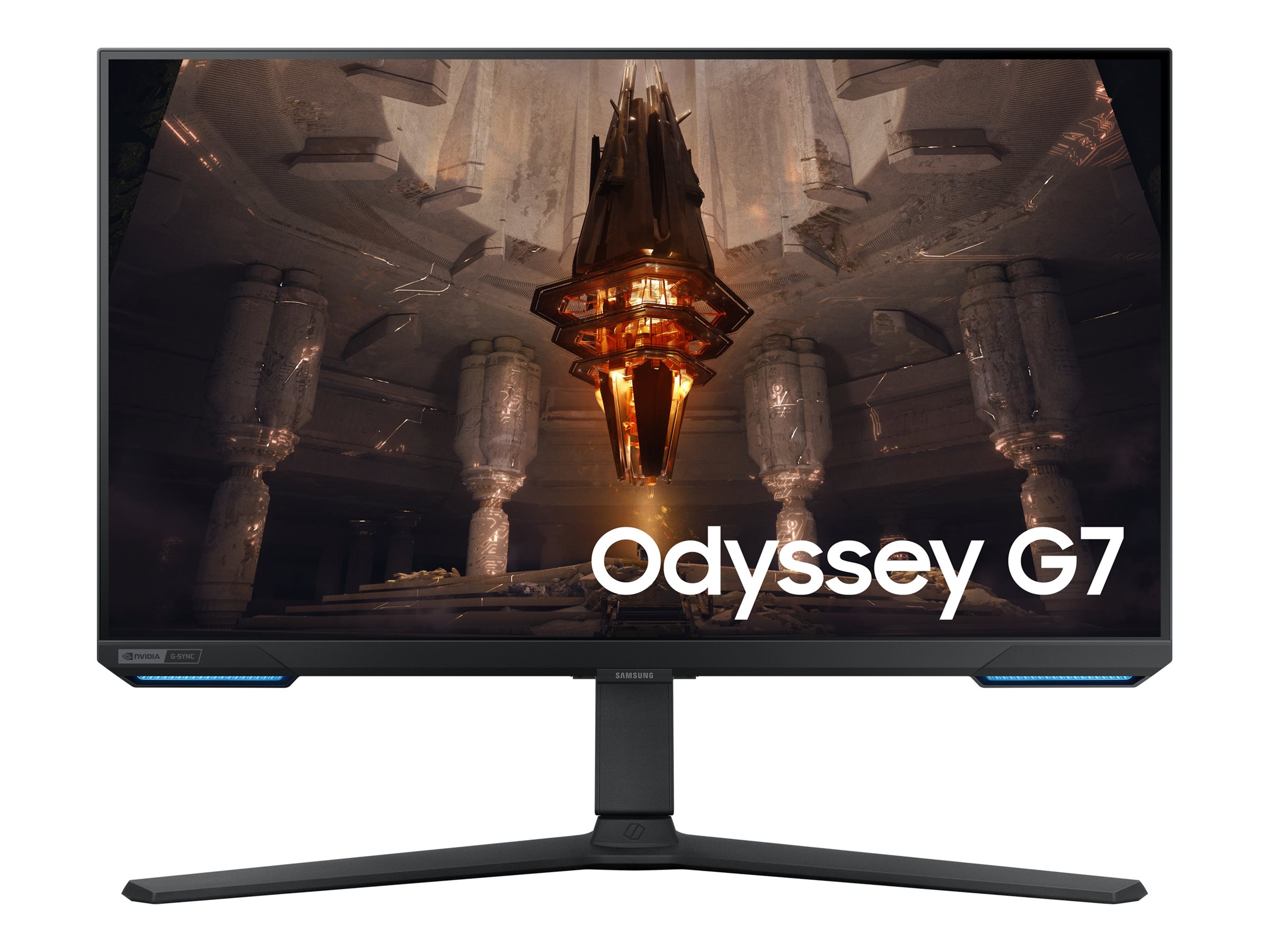Samsung Odyssey G7 S28BG700EP - G70B Series - écran LED - Intelligent - jeux - 28" - 3840 x 2160 4K @ 144 Hz - IPS - 300 cd/m² - 1000:1 - DisplayHDR 400 - 1 ms - 2xHDMI, DisplayPort - haut-parleurs - noir - LS28BG700EPXEN - Écrans d'ordinateur