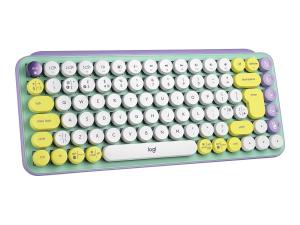Logitech POP Keys - Clavier - sans fil - Bluetooth LE, Bluetooth 5.1 - QWERTY - International US - commutateur : Brown Tactile - rêve éveillé - 920-010736 - Claviers