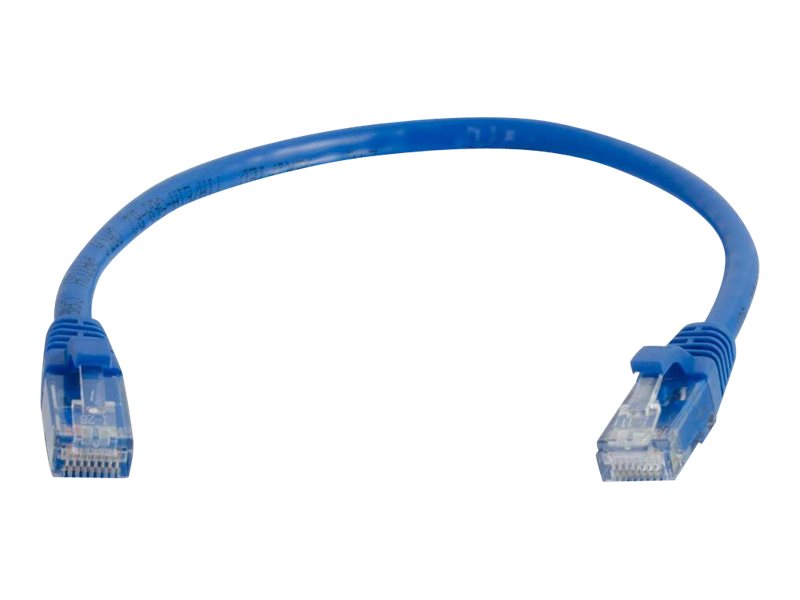 C2G Cat6 Booted Unshielded (UTP) Network Patch Cable - Cordon de raccordement - RJ-45 (M) pour RJ-45 (M) - 1 m - UTP - CAT 6 - moulé, sans crochet, bloqué - bleu - 83386 - Câbles de raccordement