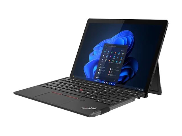 Lenovo ThinkPad X12 Detachable Gen 2 21LK - Tablette - avec clavier détachable - Intel Core Ultra 5 - 134U / jusqu'à 4.4 GHz - vPro Enterprise - Win 11 Pro - Intel Graphics - 16 Go RAM - 512 Go SSD TCG Opal Encryption 2, NVMe - 12.3" IPS écran tactile 1920 x 1280 (Full HD Plus) - Wi-Fi 6E, Bluetooth - 4G - noir - clavier : Français - avec 1 an de support Premier Lenovo - 21LK001LFR - Ordinateurs portables