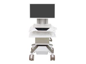 Ergotron CareFit Pro - Chariot - Levée à force constante - pour écran LCD/équipement PC - médical - blanc, gris chaleureux - Taille d'écran : jusqu'à 27 pouces - 320 Wh - phosphate de fer et de lithium - Conformité TAA - C52-1201-2 - Montages pour TV et moniteur