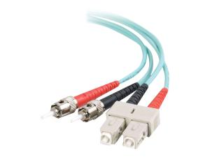 C2G SC-ST 10Gb 50/125 OM3 Duplex Multimode PVC Fiber Optic Cable (LSZH) - Câble réseau - ST multi-mode (M) pour SC multi-mode (M) - 5 m - fibre optique - duplex - 50 / 125 microns - OM3 - sans halogène - turquoise - 85525 - Câblesenfibres