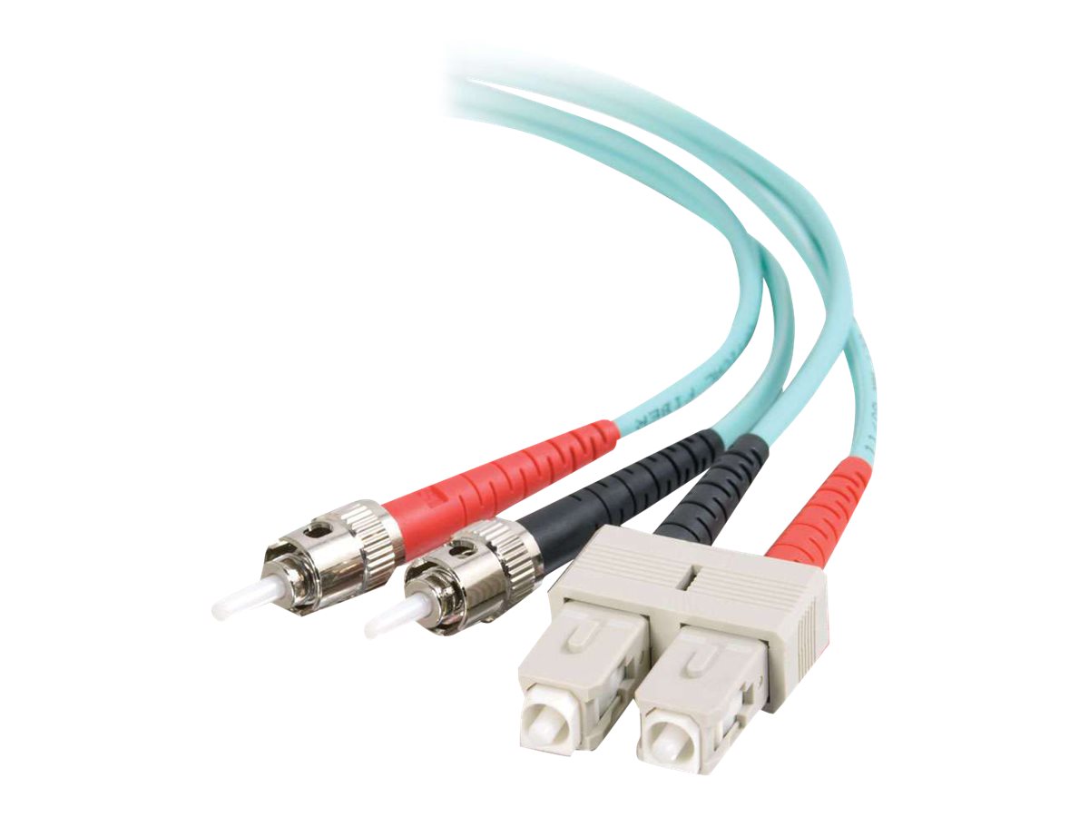 C2G SC-ST 10Gb 50/125 OM3 Duplex Multimode PVC Fiber Optic Cable (LSZH) - Câble réseau - ST multi-mode (M) pour SC multi-mode (M) - 5 m - fibre optique - duplex - 50 / 125 microns - OM3 - sans halogène - turquoise - 85525 - Câblesenfibres