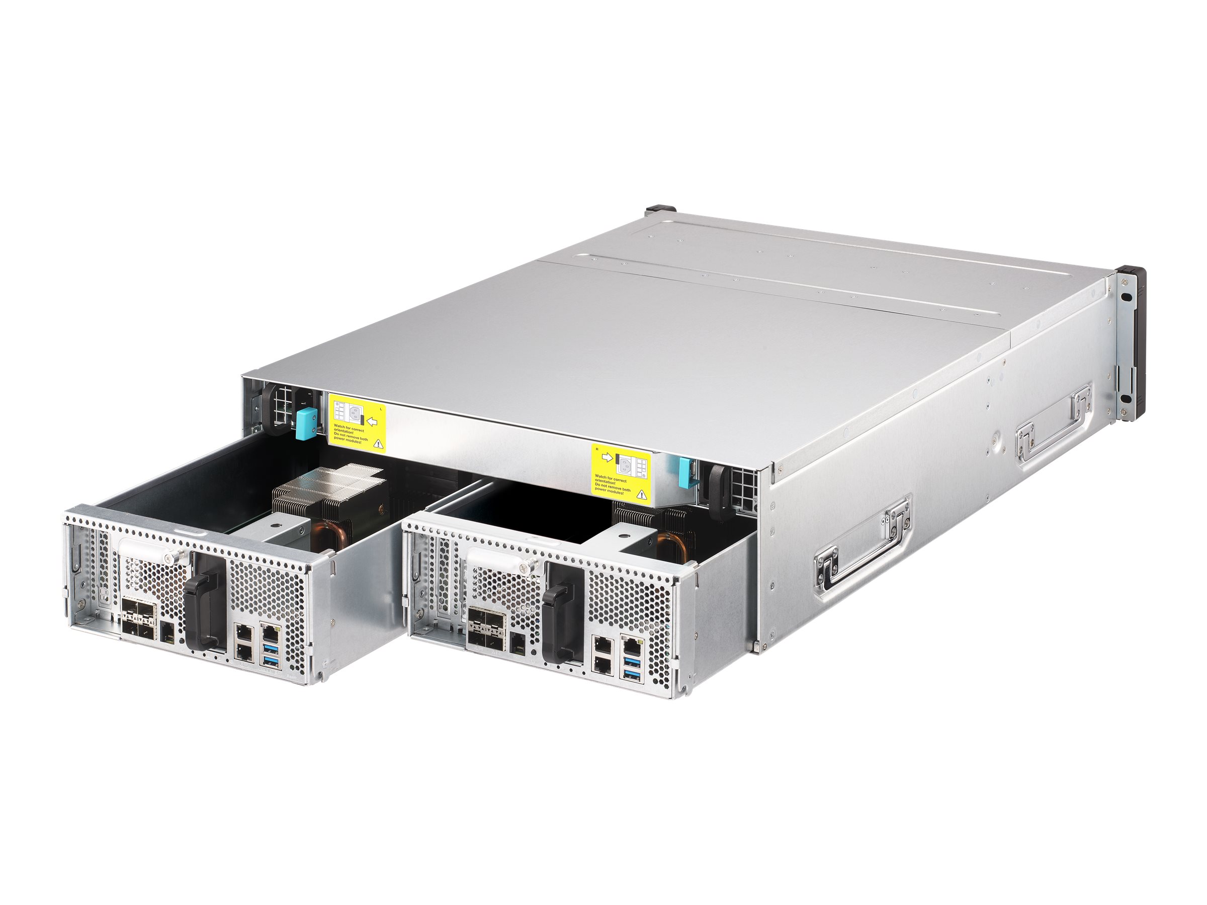 QNAP ES1686DC - Serveur NAS - 16 Baies - rack-montable - SAS 12Gb/s - RAID RAID 0, 1, 5, 6, 10, JBOD, disque de réserve 5, 6 disques de secours, disque de réserve 10, disque de réserve 1 - RAM 96 Go - Gigabit Ethernet / 10 Gigabit Ethernet - iSCSI support - 3U - ES1686DC-2142IT-96G - NAS