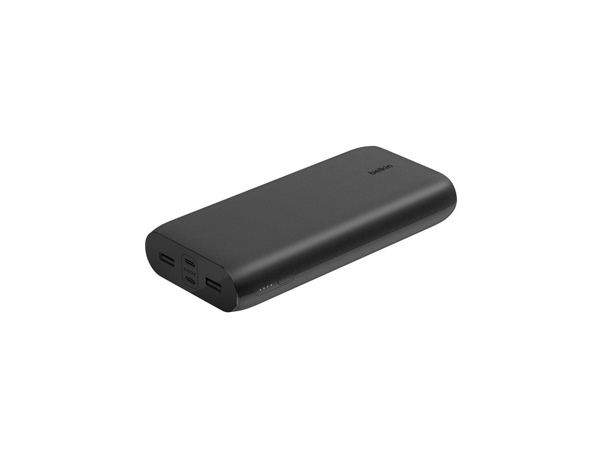 Belkin BOOST CHARGE - Banque d'alimentation - 26000 mAh - 32 Watt - PD, Fast Charge - 4 connecteurs de sortie (24 pin USB-C, USB) - sur le câble : USB-C - BPB016BTBK - Batteries et adaptateurs d'alimentation pour téléphone cellulaire