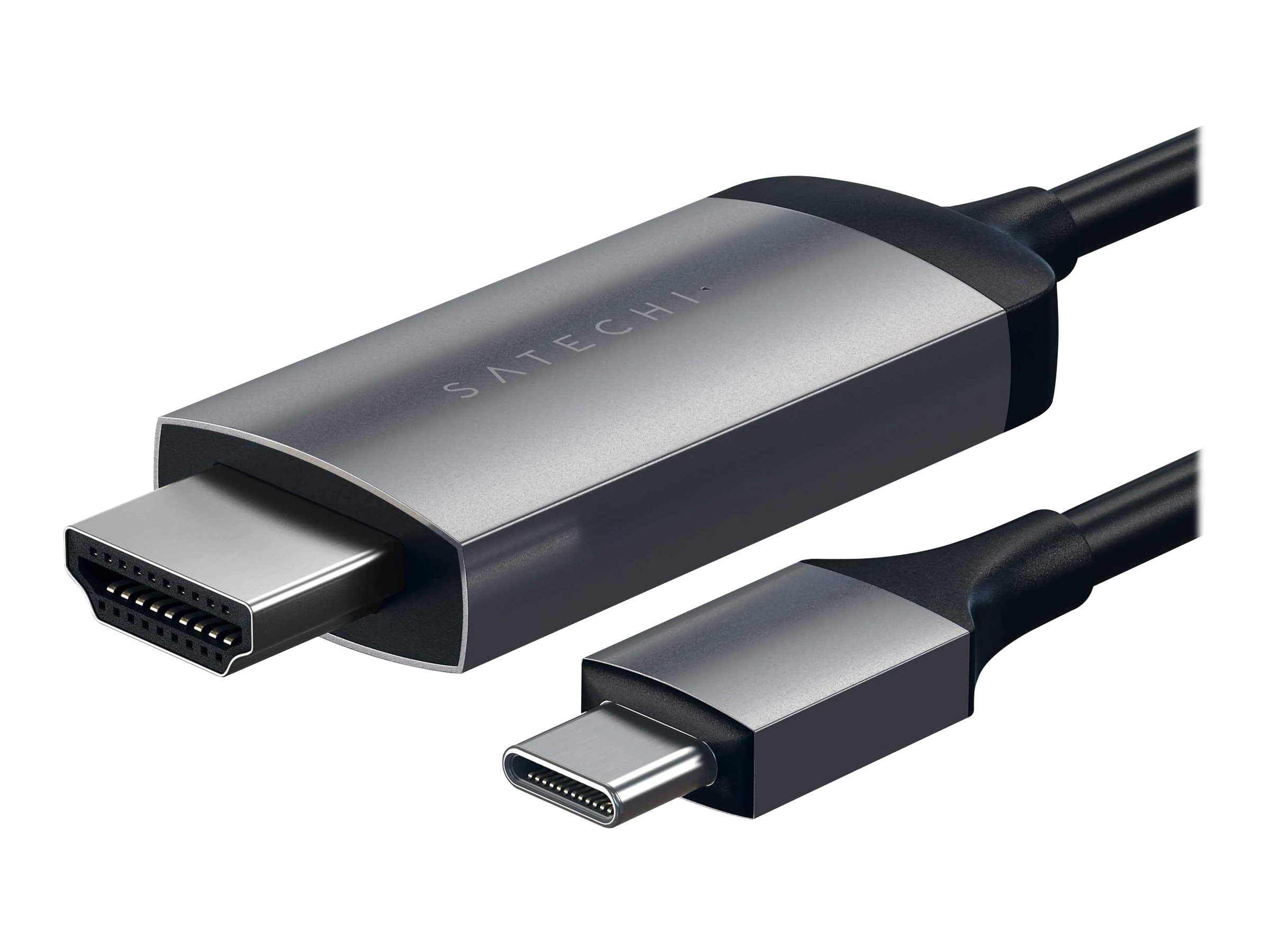 Satechi ST-CHDMIM - Câble vidéo/audio - 24 pin USB-C mâle pour HDMI mâle - 1.83 m - gris sidéral - support 4K - ST-CHDMIM - Câbles HDMI