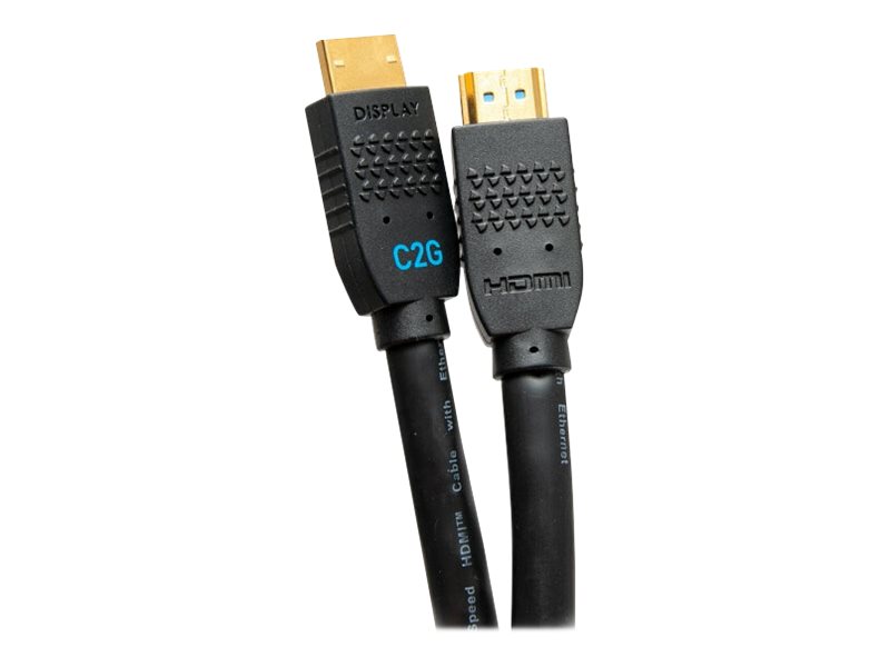 C2G 15ft Ultra Flexible 4K Active HDMI Cable Gripping 4K 60Hz - In-Wall M/M - Câble HDMI avec Ethernet - HDMI mâle pour HDMI mâle - 4.5 m - noir - actif, support pour 4K60Hz - C2G10380 - Câbles HDMI