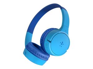 Belkin SoundForm Mini - Écouteurs avec micro - sur-oreille - Bluetooth - sans fil, filaire - jack 3,5mm - bleu - AUD002BTBLV3 - Écouteurs