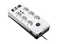 Eaton Protection Box - Protection contre les surtensions - CA 220-250 V - 2500 Watt - connecteurs de sortie : 6 - blanc - PB6UF - Parasurtenseurs et PDU