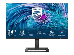 Philips E-line 242E2FA - Écran LED - 24" (23.8" visualisable) - 1920 x 1080 Full HD (1080p) @ 75 Hz - IPS - 300 cd/m² - 1000:1 - 1 ms - HDMI, VGA, DisplayPort - haut-parleurs - noir texturé - 242E2FA/00 - Écrans d'ordinateur