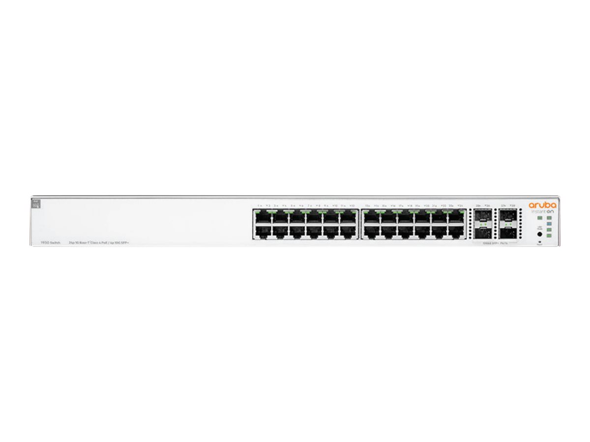 HPE Networking Instant On 1930 24G Class4 PoE 4SFP/SFP+ 195W Switch - Commutateur - C3 - Géré - 24 x 10/100/1000 (PoE) + 4 x 1 Gigabit / 10 Gigabit SFP+ - Montable sur rack - PoE (195 W) - JL683B - Concentrateurs et commutateurs gigabit