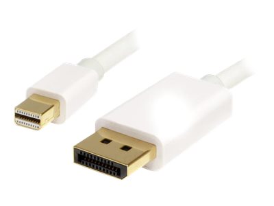 StarTech.com Câble adaptateur Mini DisplayPort vers DisplayPort 1.2 1m - Cordon Mini DP à DP - Support HBR2 - M/M - DisplayPort 4K - Blanc - Câble DisplayPort - Mini DisplayPort (M) pour DisplayPort (M) - 1 m - blanc - pour P/N: CDP2MDP, CDP2MDPEC, CDP2MDPFC, CDPVDHDMDP2G, CDPVDHDMDPRG, CDPVDHDMDPSG, CDPVDHMDPDP - MDP2DPMM1MW - Câbles pour périphérique